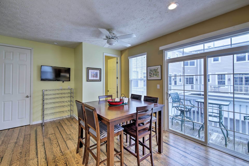 Dining Area | Private Balcony | Dining TV | 2nd-Floor Unit