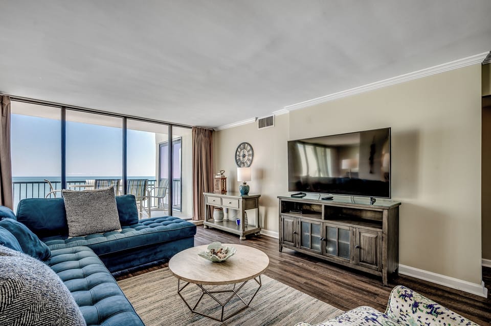 Gorgeous living room with ocean views
