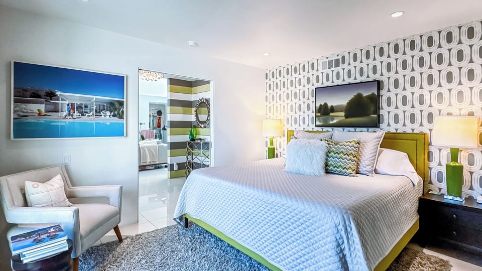 King Bed and Private Patio in Guest Bedroom One