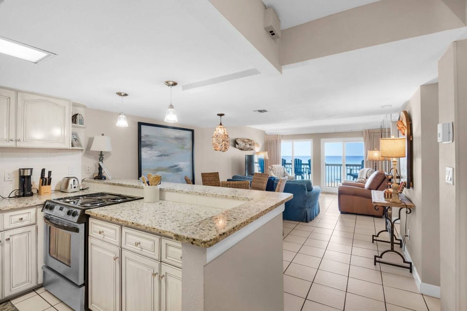 The kitchen is fully stocked with everything you need to cook delicious meals on the nights you want to stay in