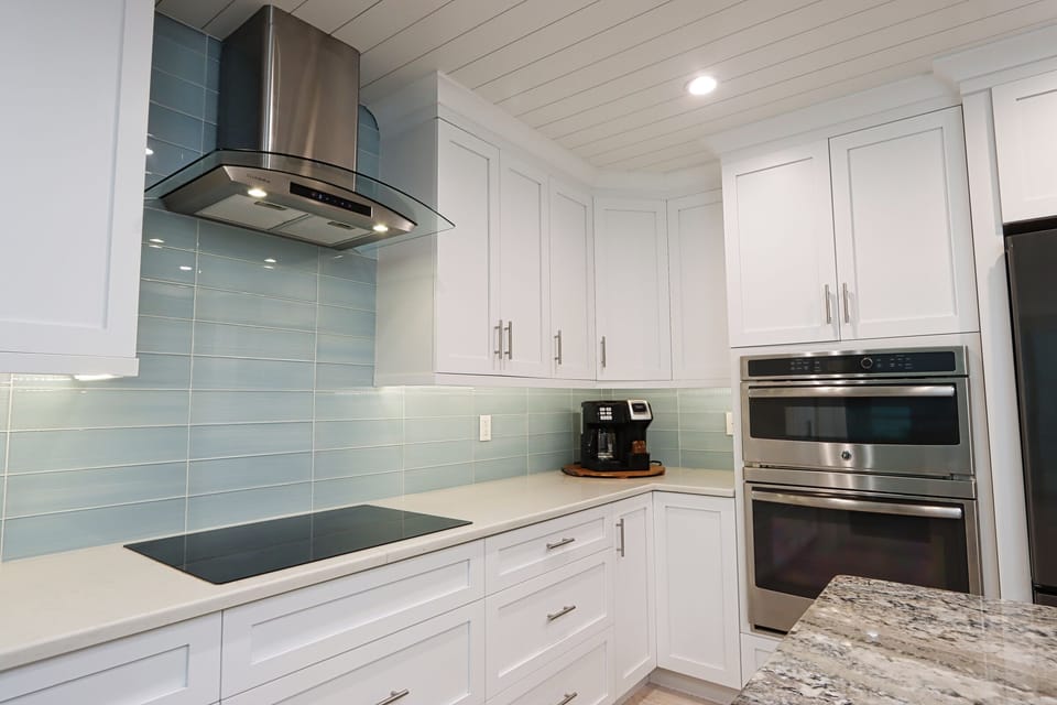 Kitchen with stainless steel appliances