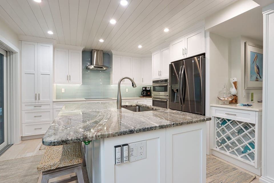 Kitchen with stainless steel appliances