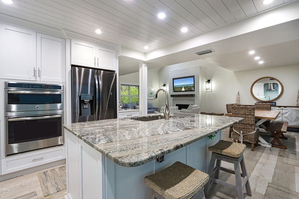 Kitchen with stainless steel appliances