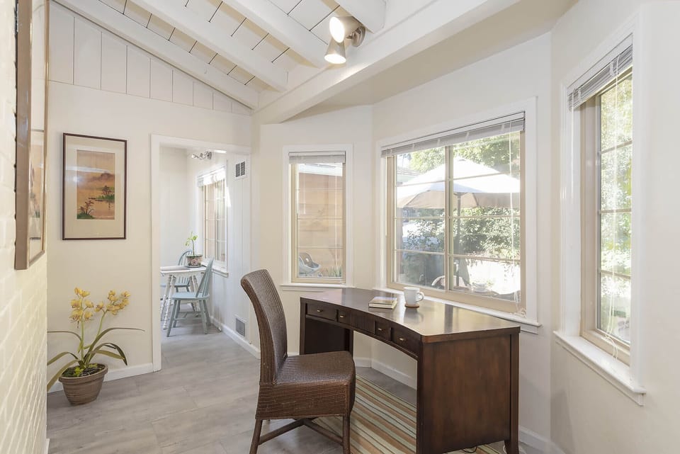 Office Space Overlooks the Front Patio