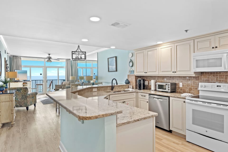 Spacious Kitchen with Gulf Views
