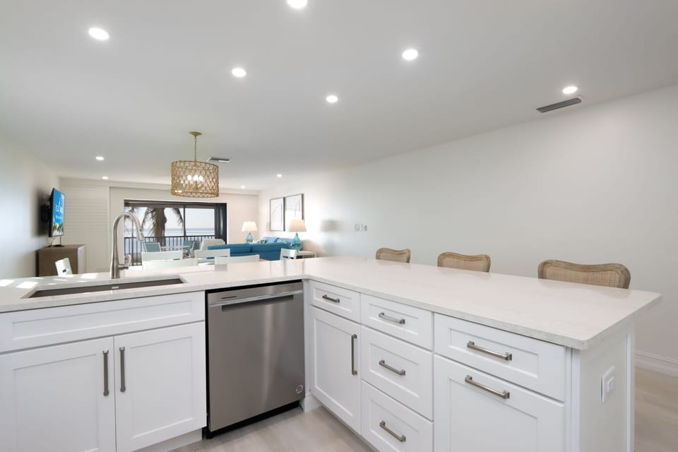 Kitchen with stainless steel appliances