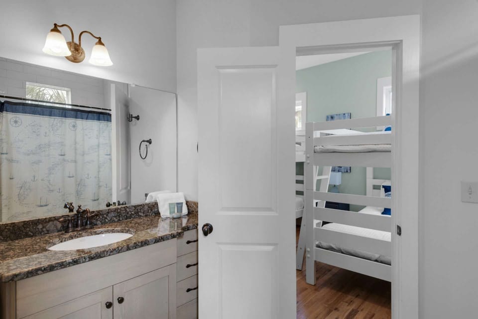 Jack and Jill bathroom connecting two of the 2nd levels bedrooms!