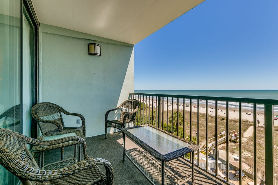Private balcony with direct ocean views