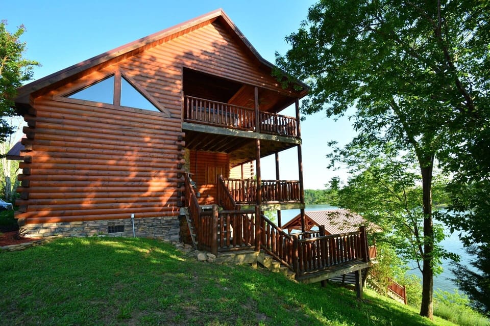 Two balconies for you to enjoy the great view of the lake and steps that lead down to the Gazebo.