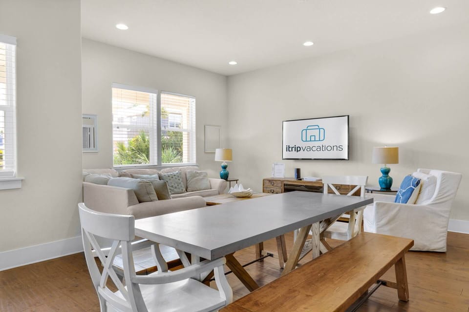 Dining table with bench seating