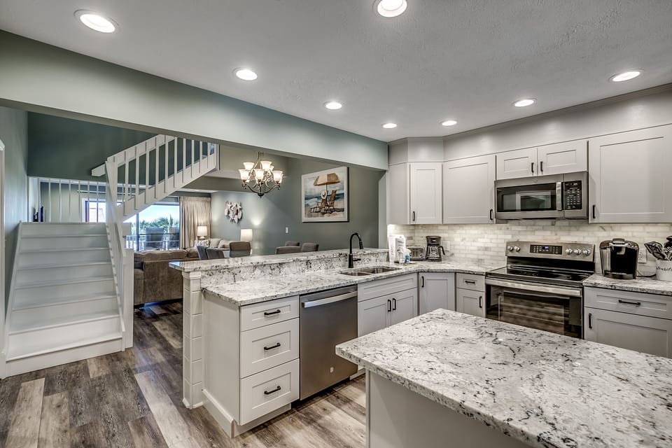 Kitchen to dining views