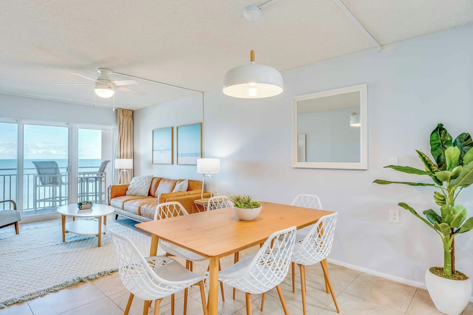 A bright and airy dining area perfect for gathering with friends and family.