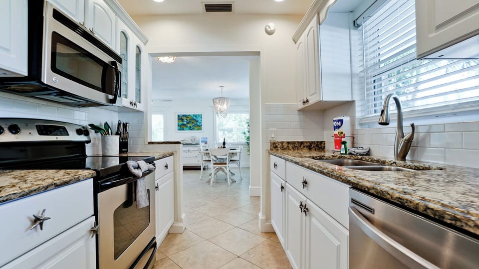 Galley style kitchen with dishwasher