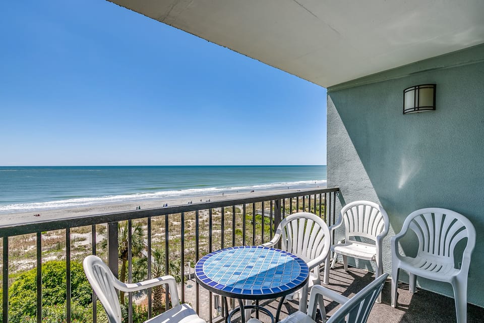 Private balcony with ocean views