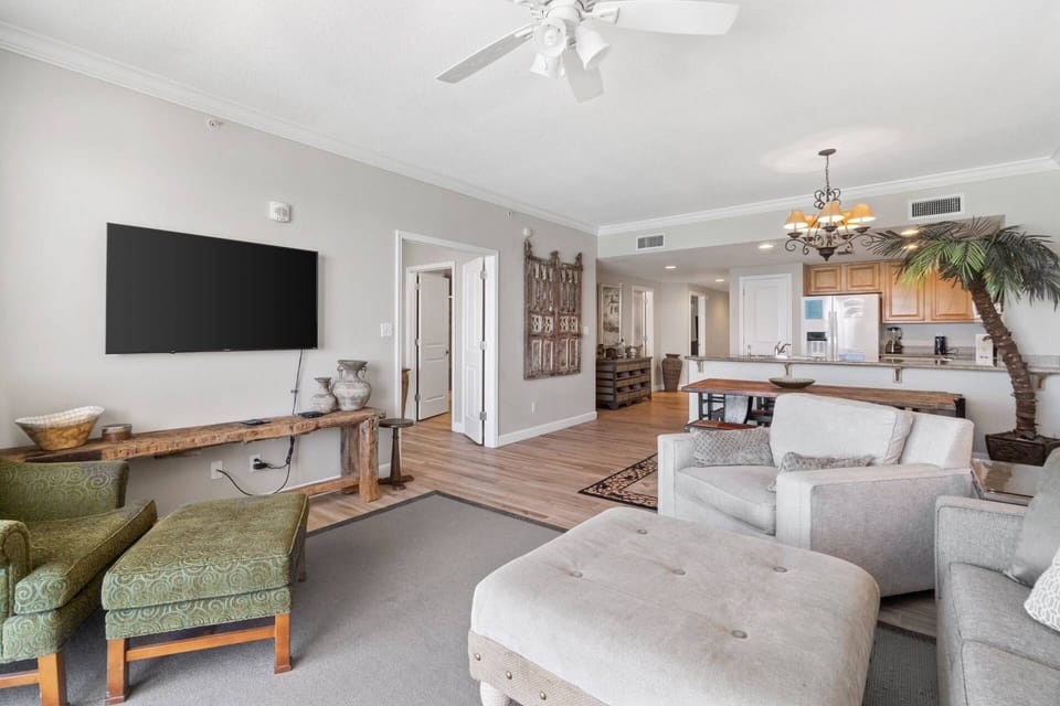 Comfortable and beachy decor throughout