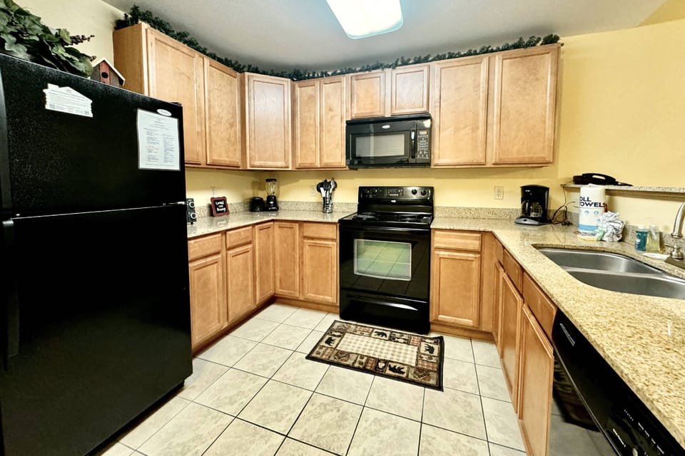 The large kitchen is perfect for those who enjoy preparing meals during their stay. Pots, pans, dishes and utensils all provided!