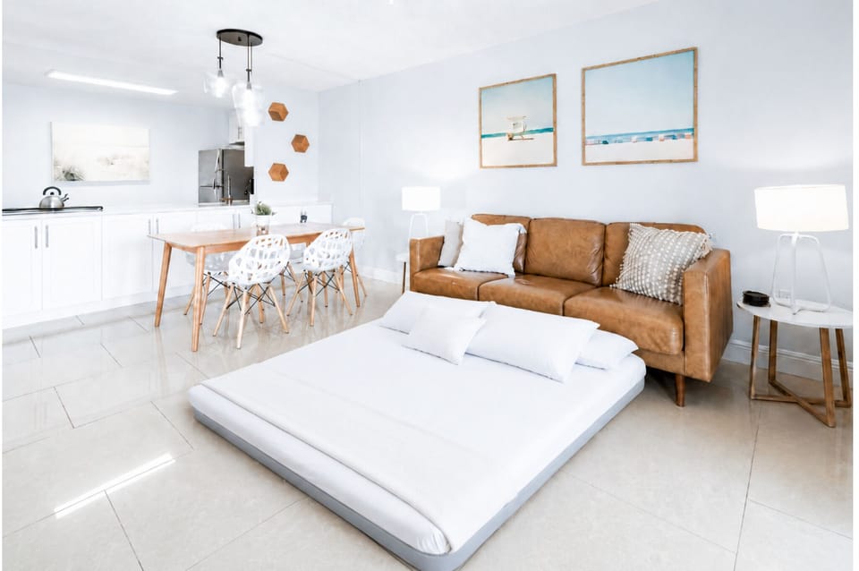 Queen air mattress for additional living room sleeping