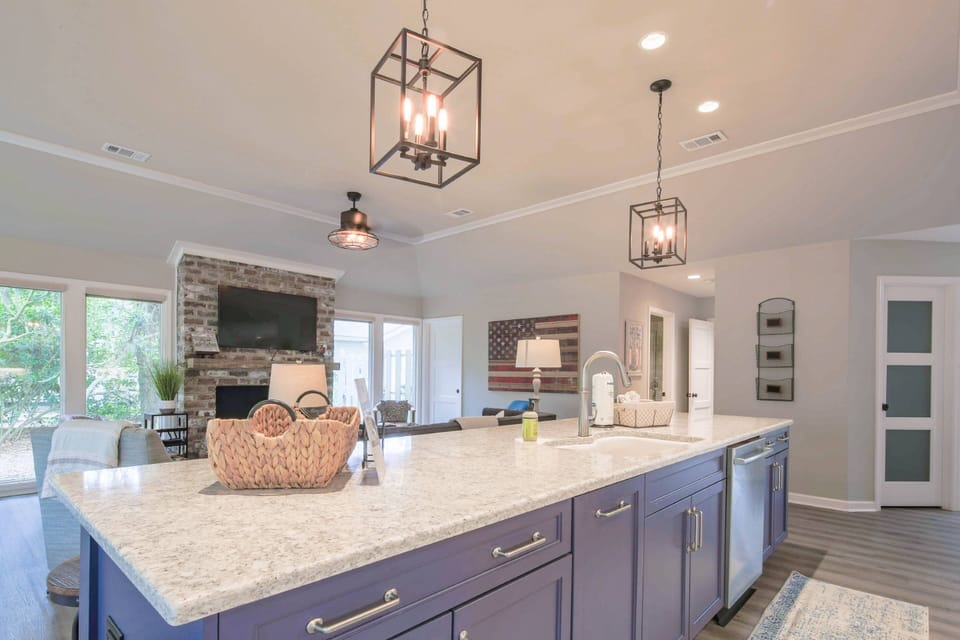 The second master suite is located just off of the family room and kitchen.