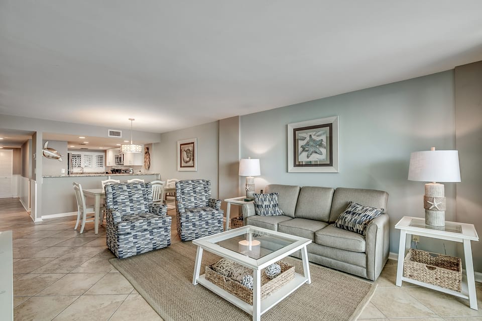 Living area with sleeper sofa