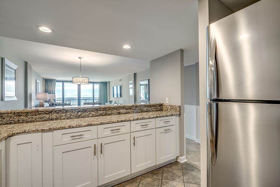 Kitchen with stainless steel appliances