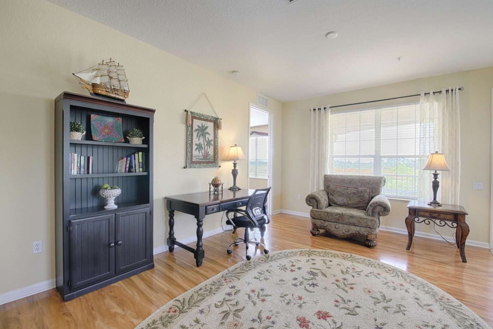 Desk & Sitting Area Off Living Area w/Balcony View