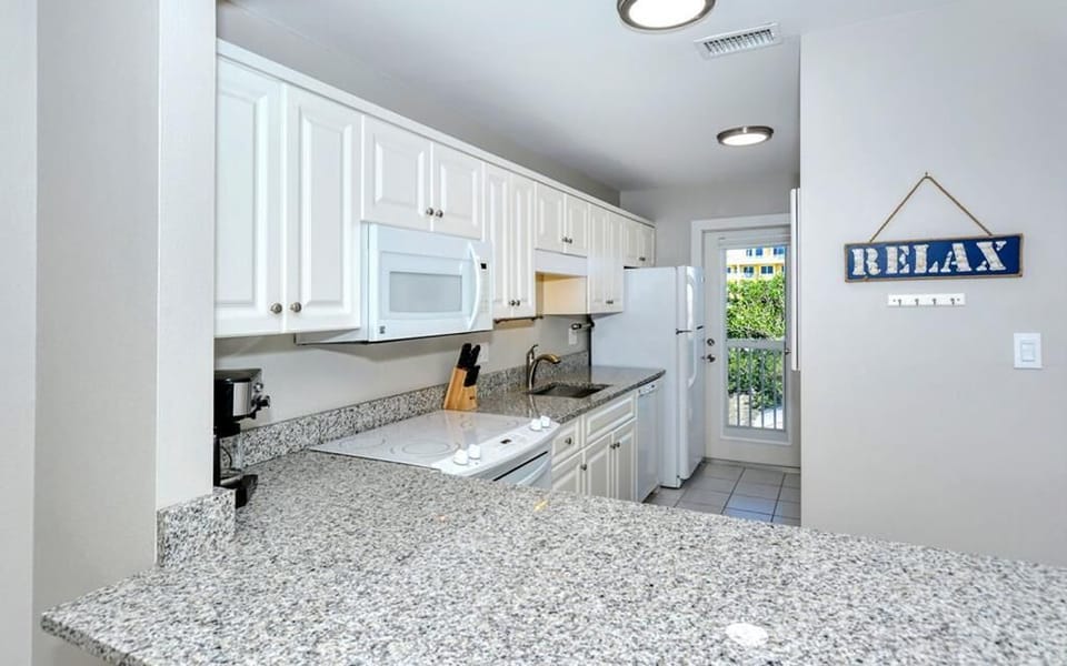 New granite counter in kitchen