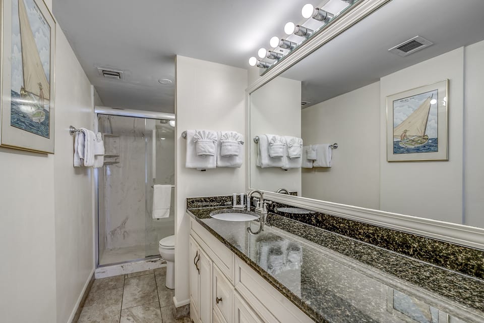 Primary bathroom with walk-in shower