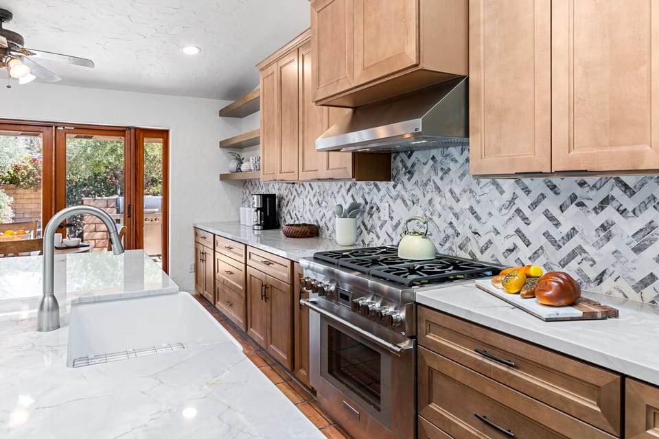 Well-stocked and recently upgraded kitchen