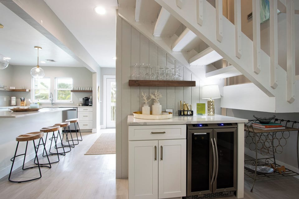 Kitchen with wine cooler