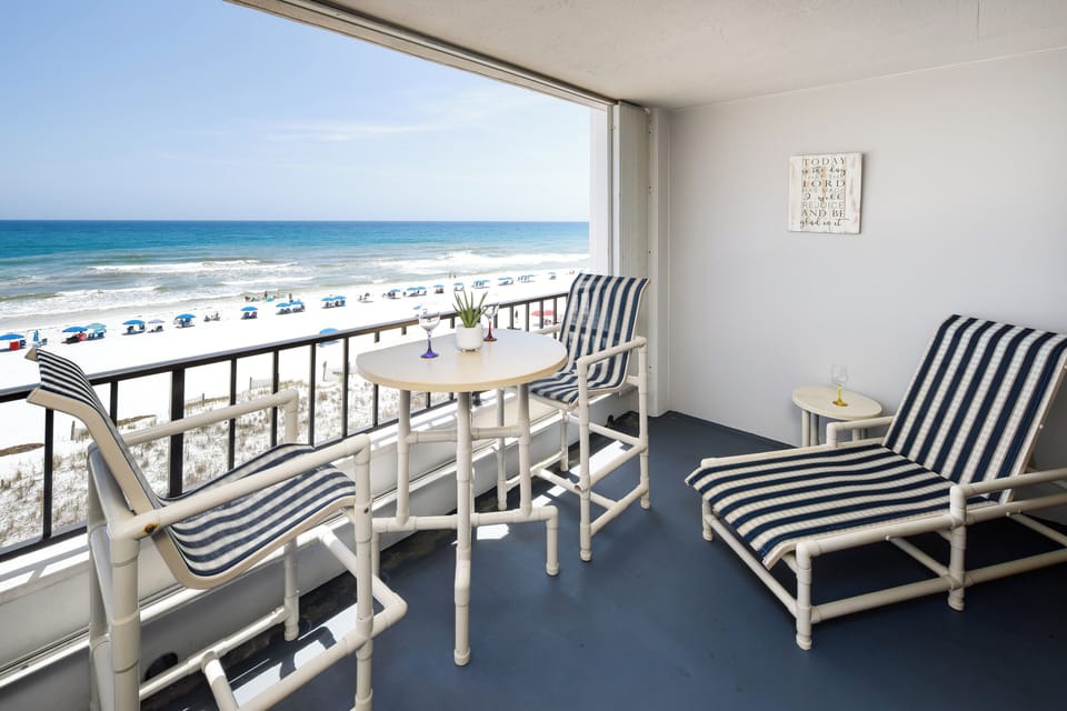 Balcony view - MASSIVE balconies at the Surf Dweller...you won't find this much balcony room on just any condo!!