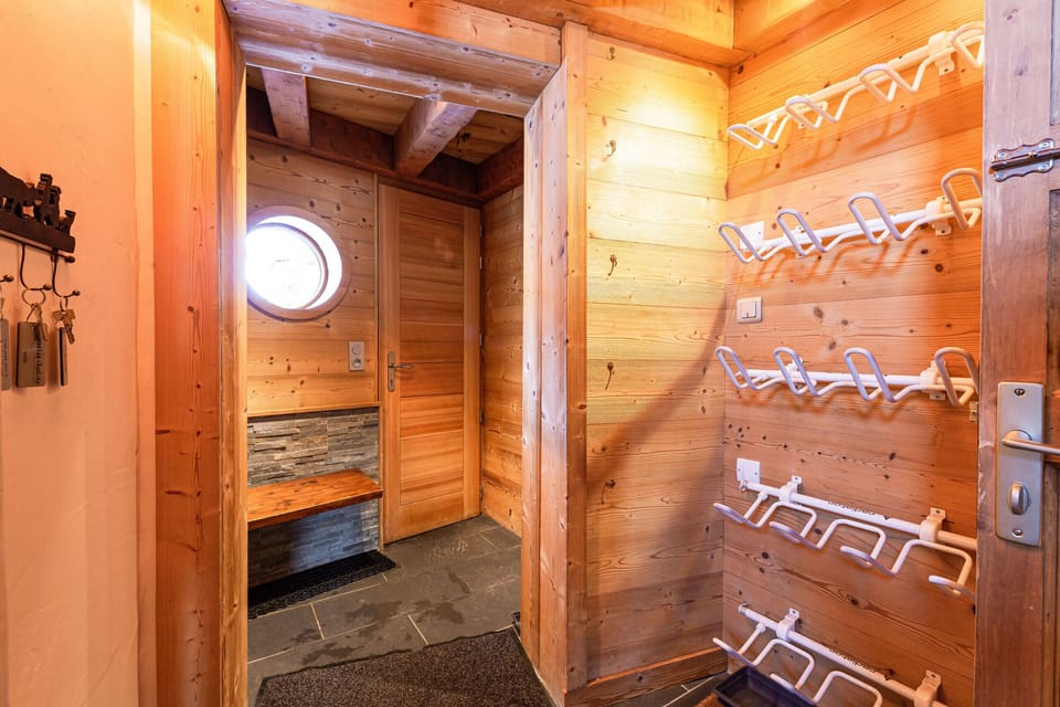 Private boot dryers and ski storage