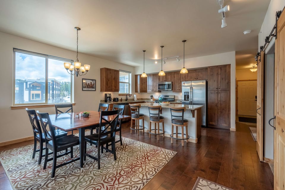 Dining room table with seating for six