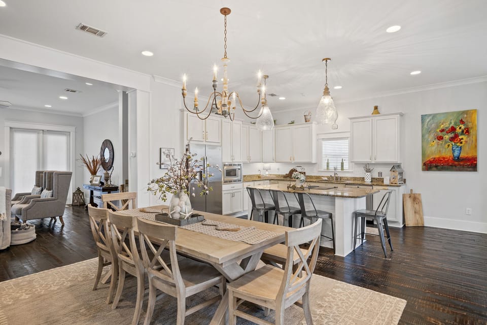 Sunny Day - Seagrove Beach - First Floor - Dining/Kitchen Area