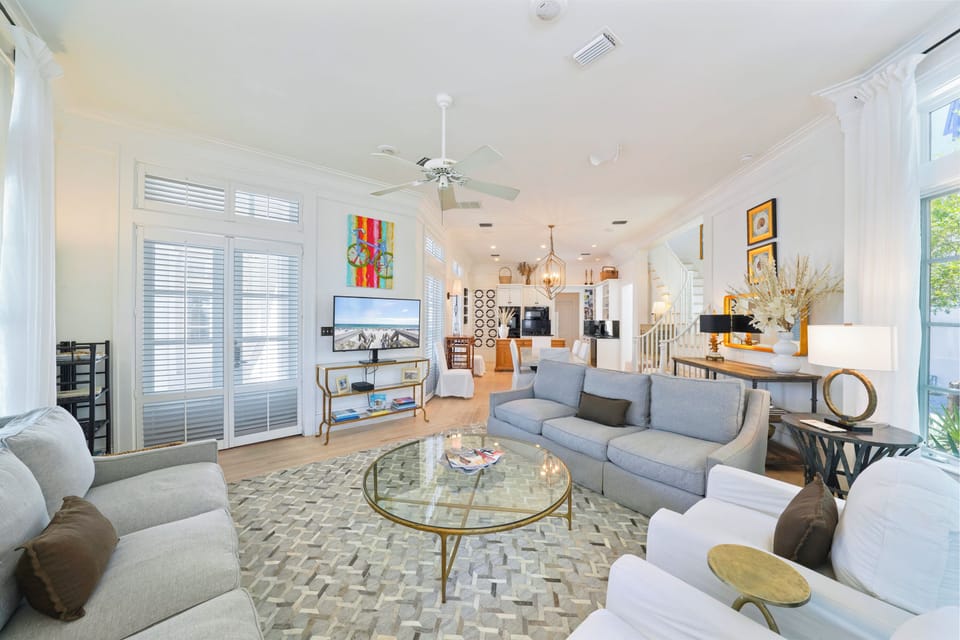 FIRST FLOOR OPEN LIVING AREAS AND KITCHEN