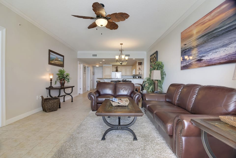 Gulf Front Living Room with Sleeper Sofa