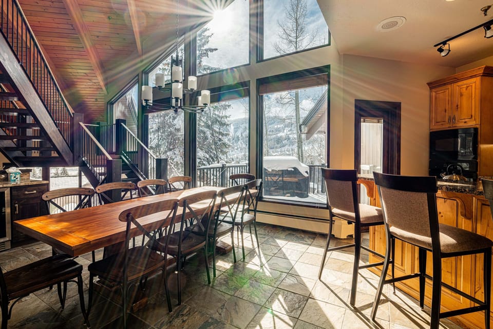 Entry Dining Area with Seating for  10.  Island Seating for 3