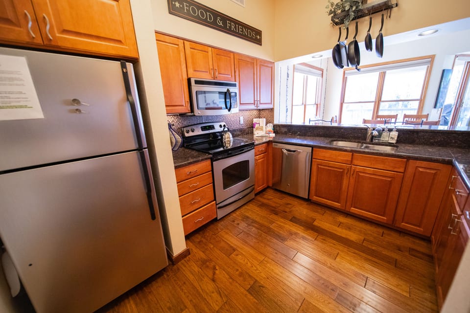 Beautiful kitchen is fully equipped