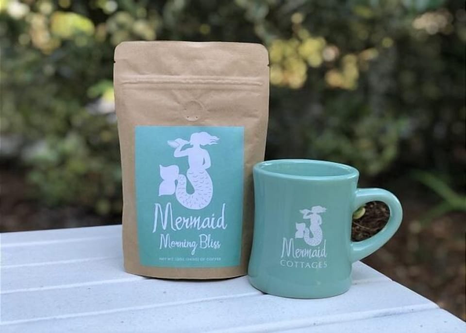 Enjoy sample of our Mermaid Morning Bliss Coffee. Full size bags available for purchase at Seaside Sisters. Proceeds go to sea turtle preservation!