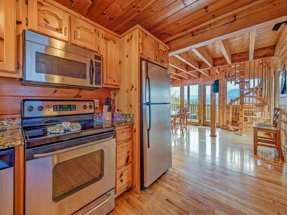 Even the kitchen has a mountain view