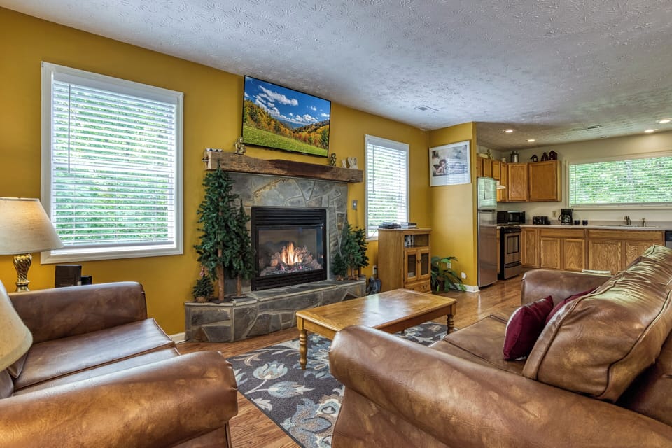 Relax in the living room and watch a movie!