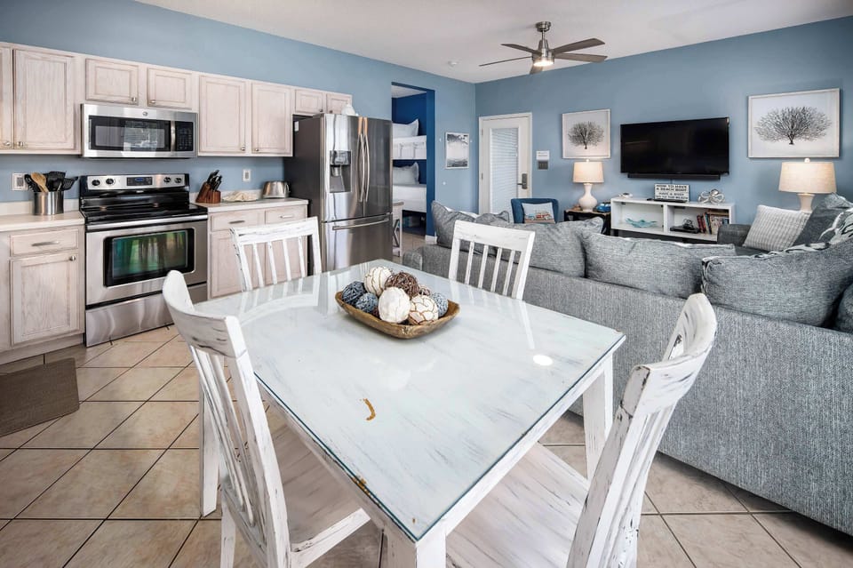 Dining table with seating for six
