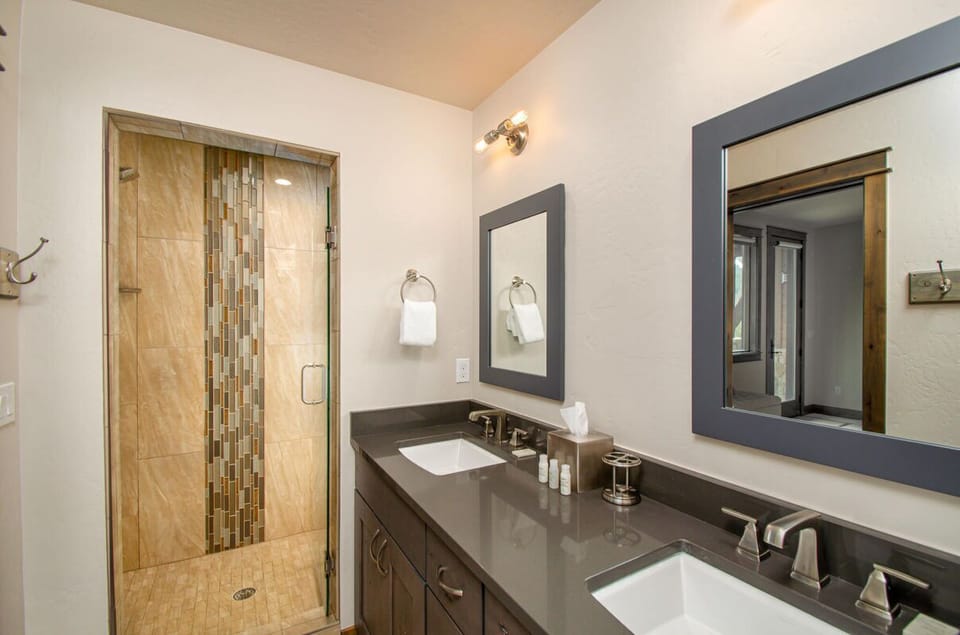 Attached ensuite bathroom with walk-in shower