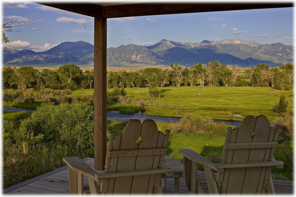 The amazing view from the Overlook Cabin's porch.