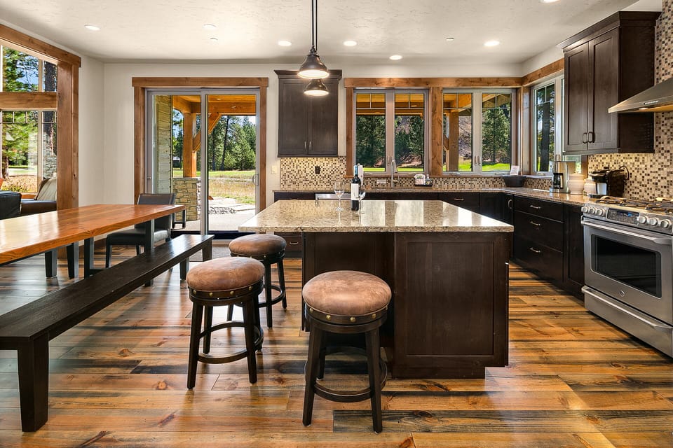 Three Pines Lodge at Tipple Hill - The kitchen features stainless appliances and all the utensils to make fantastic in-home meals.