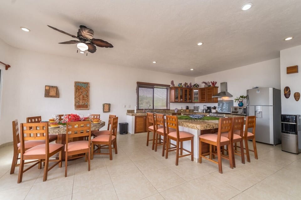 Dining Area and Kitchen - Casa Dena Tankah Tulum Mexico vacation rental