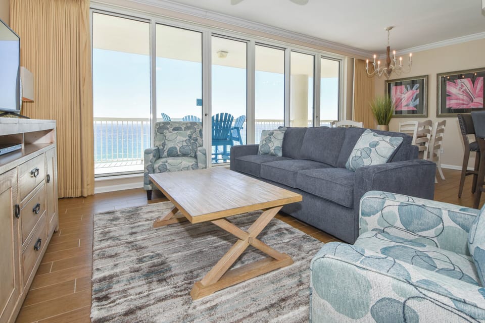 Silver Beach Towers East 1103 - Living Area with Balcony