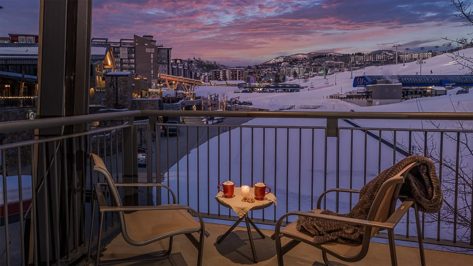 Deck, Main Level - With winter views