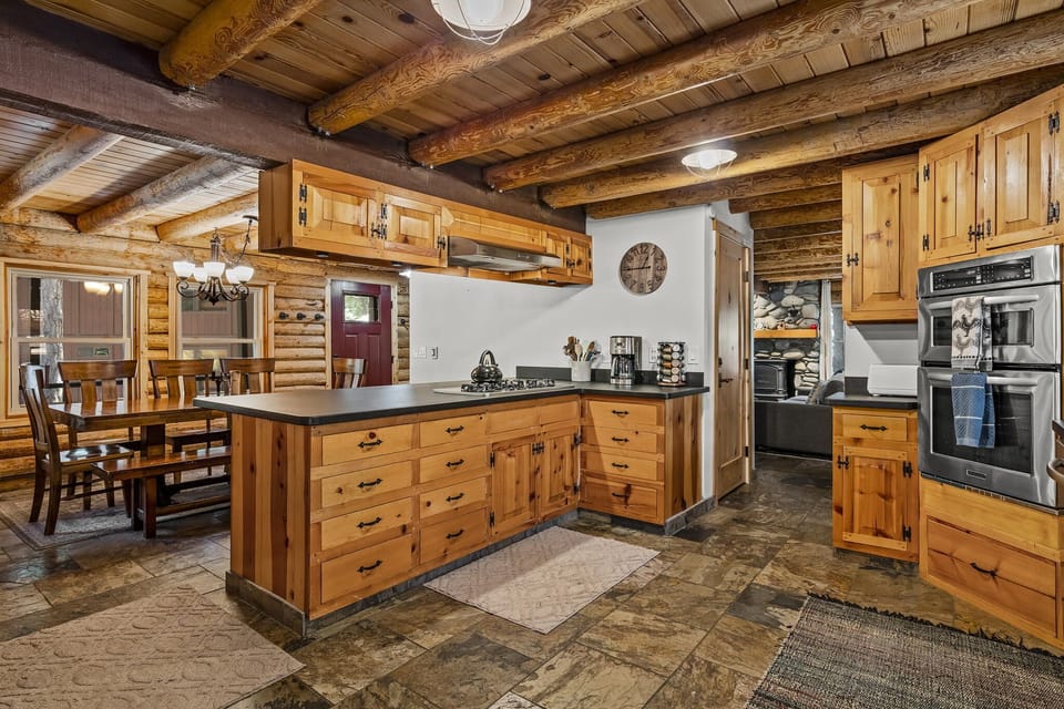 Kitchen and Dining Room: Tahoe Donner Log Cabin