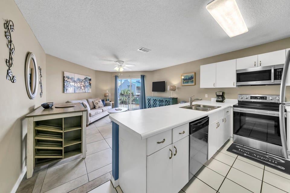 Kitchen Overlooks Living Room