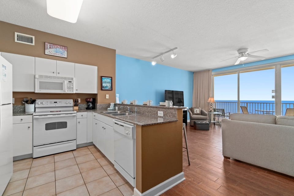 Full Size Kitchen with Gulf Views
